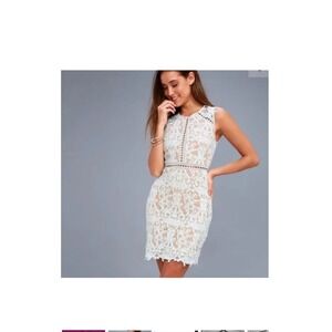 Lulus Lace Sheath Dress aqua Crochet Cutout Sleeveless Mini Women's Size S